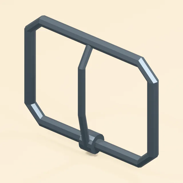 Rounded belt buckle frame with captured pivoting tongue