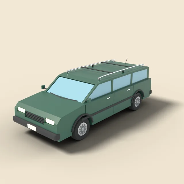 Station wagon with roof rails