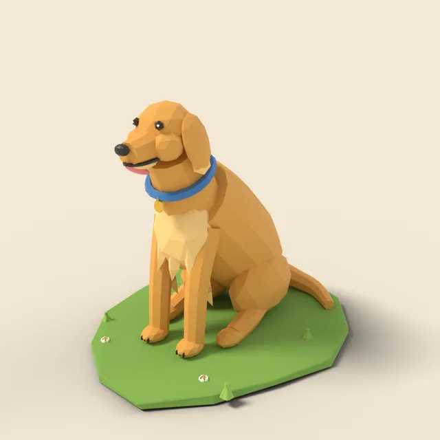 Sitting golden retriever