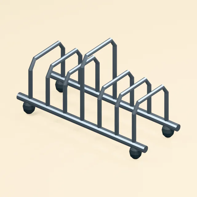 Open toast rack with raised center carrying arch and drip rails
