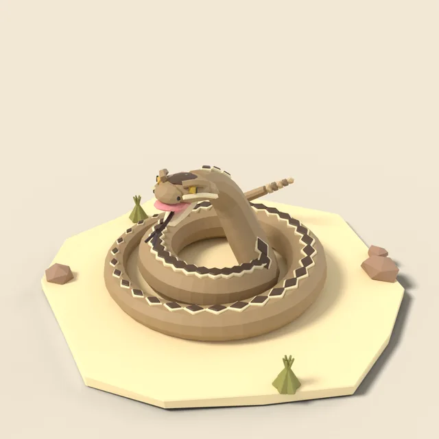 Coiled rattlesnake