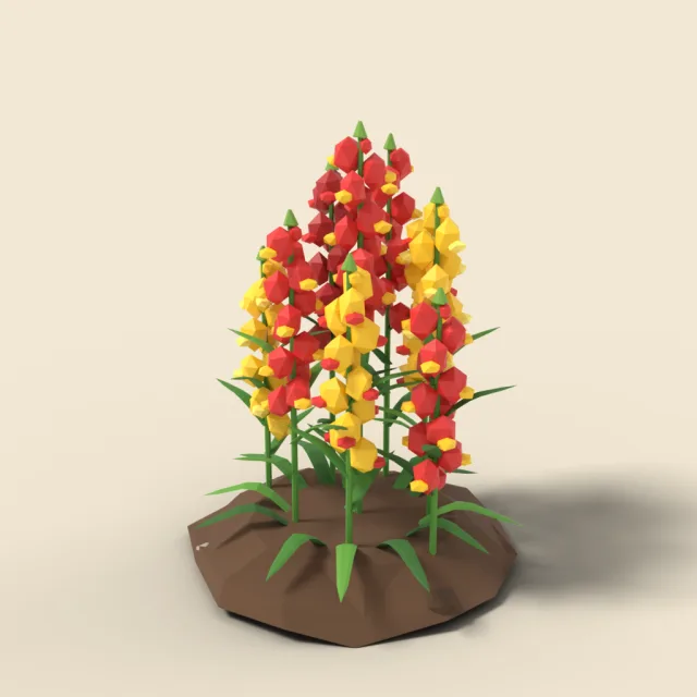 Snapdragon clump in red and yellow
