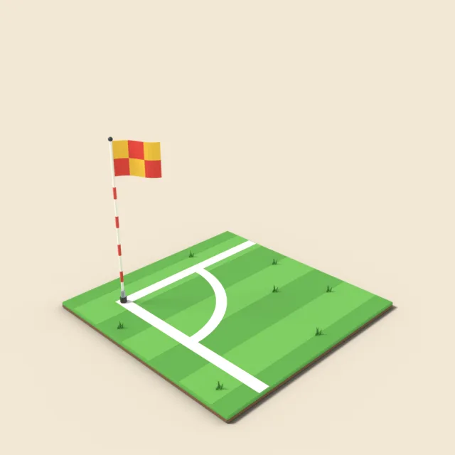 Corner flag on pitch