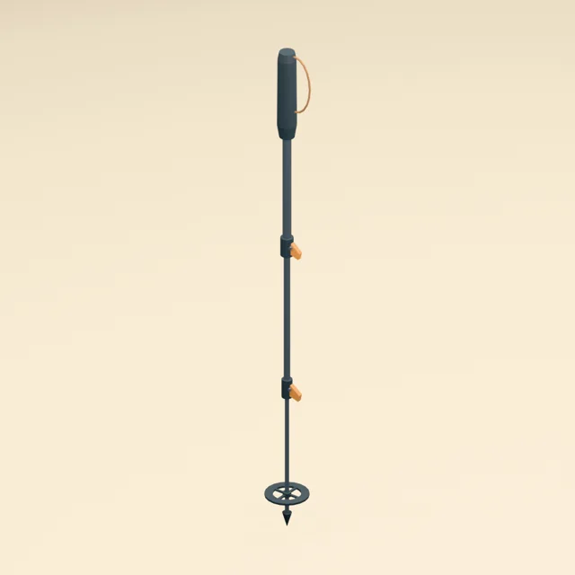 Telescoping trekking pole with cam locks basket and wrist loop
