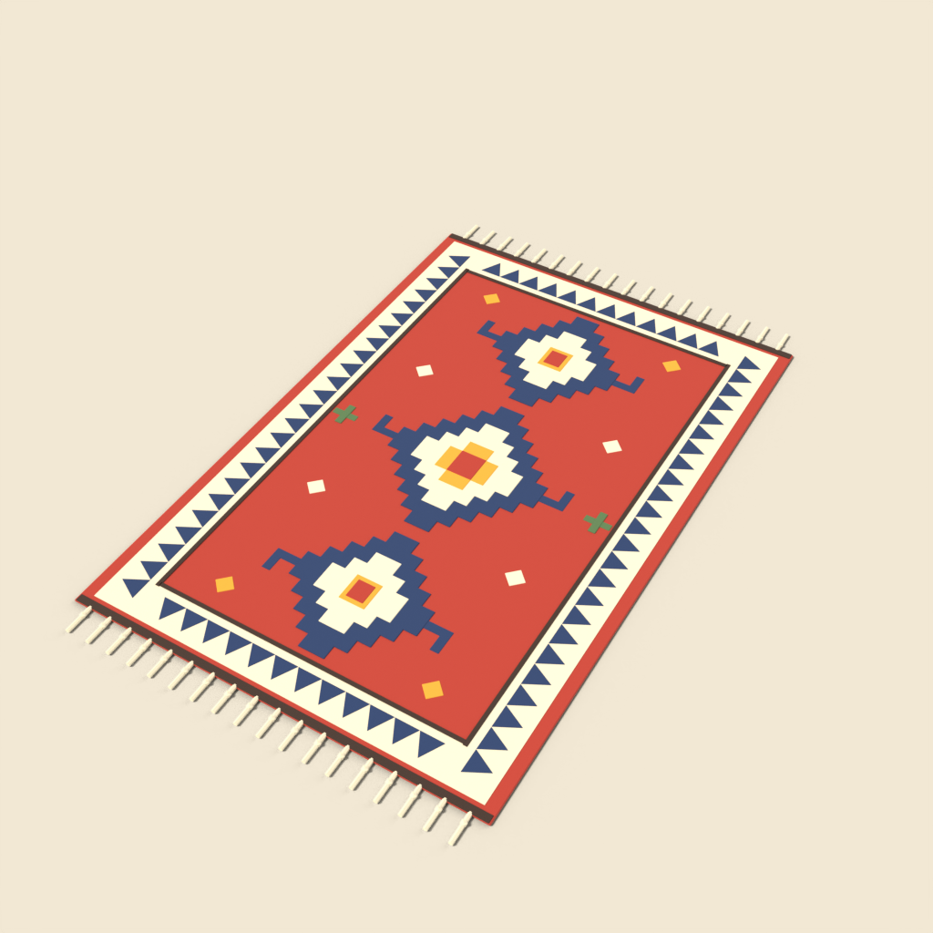 Geometric diamond kilim rug