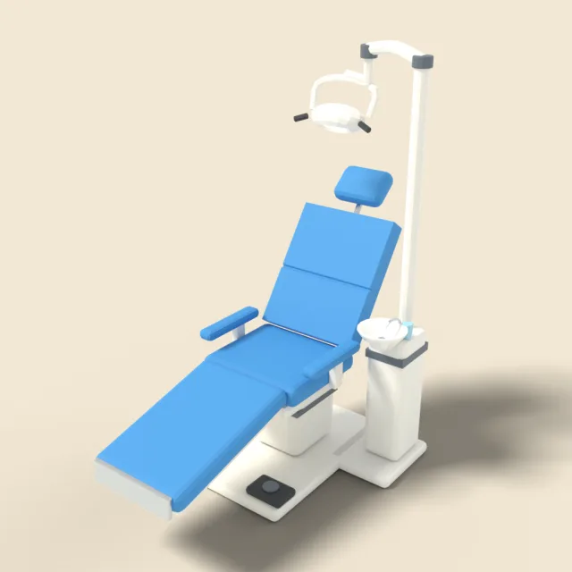 Dental chair with lamp arm