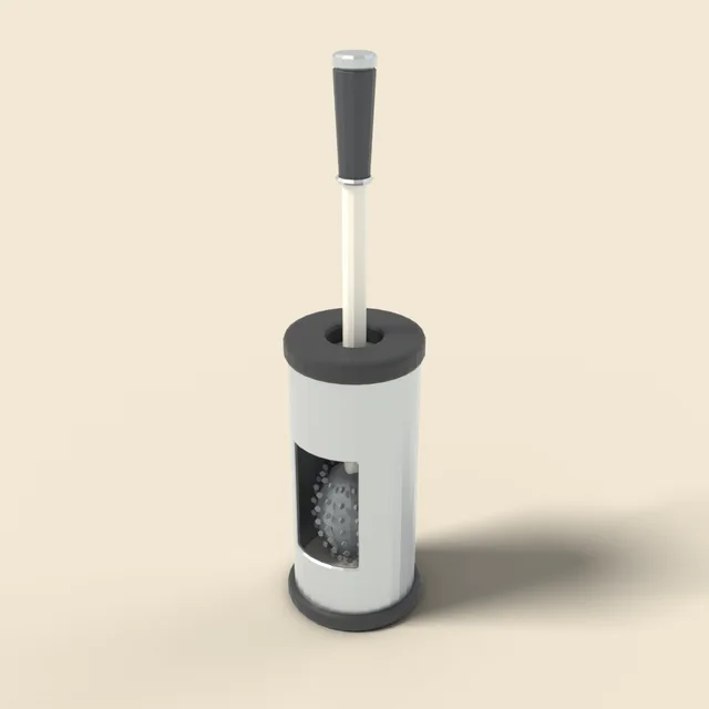 Toilet brush in holder