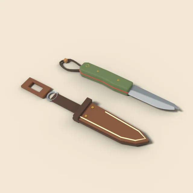 Fixed blade bushcraft knife with sheath