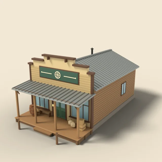 Wild West general store with false front