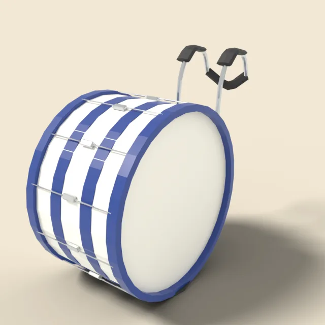 Marching bass drum with harness