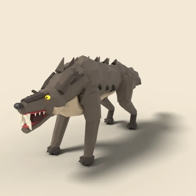 Dire wolf snarling
