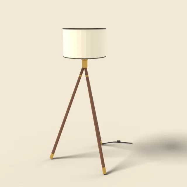 Tripod floor lamp in wood
