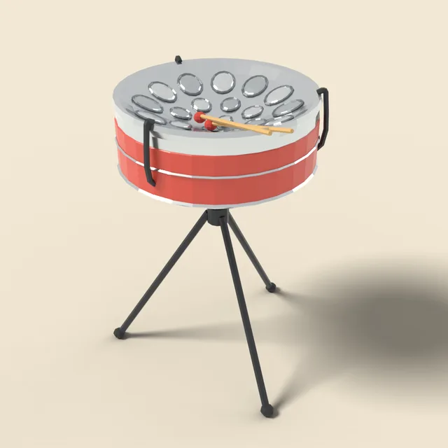 Steel pan drum on stand