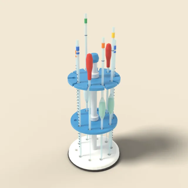 Pipette stand with pipettes