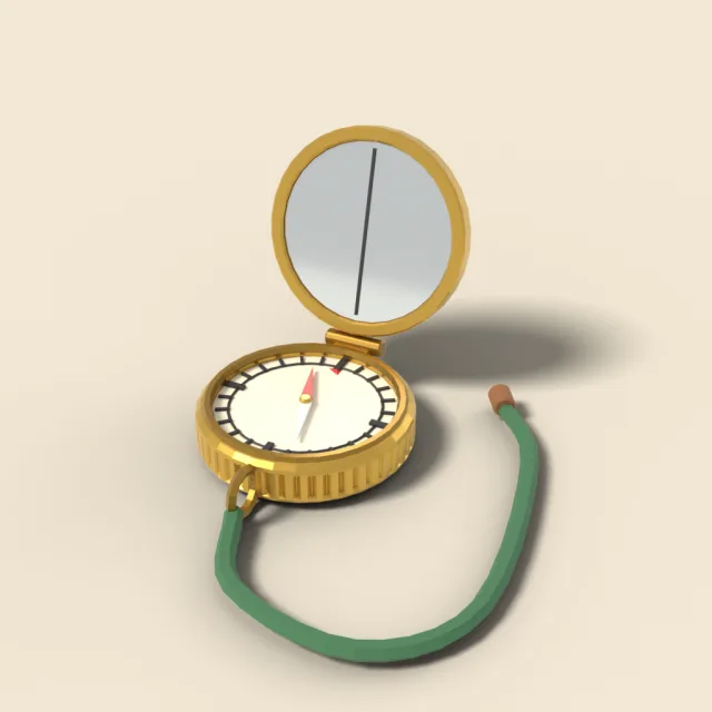 Brass hiking compass with lid