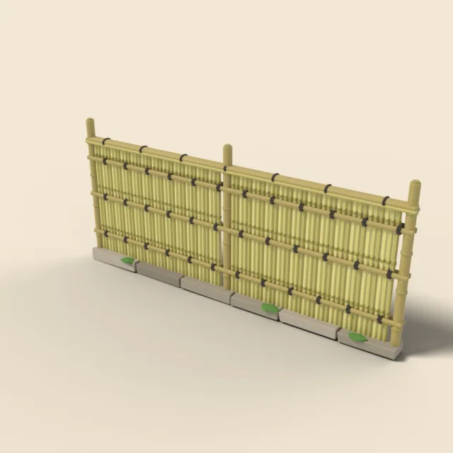 Bamboo fence section