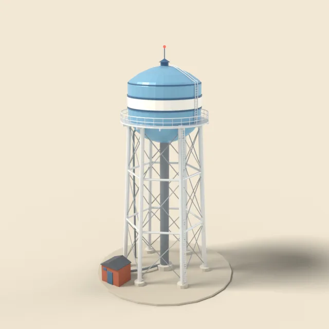 Water tower on legs