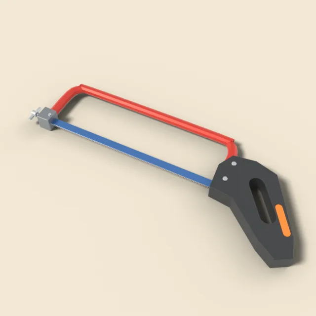 Hacksaw with metal frame