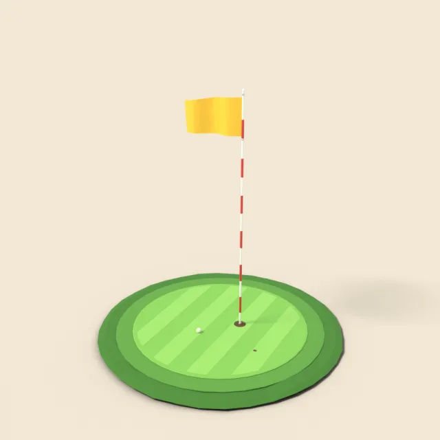Golf hole flag on green