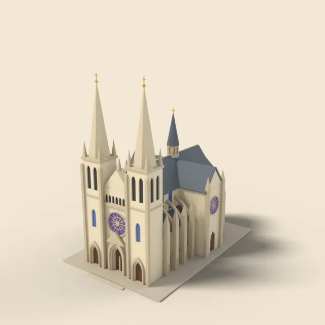 Gothic cathedral with spires