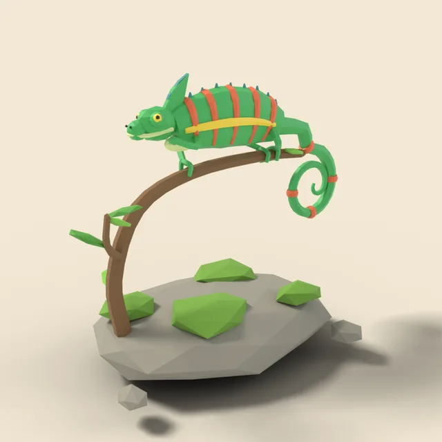 Chameleon on twig