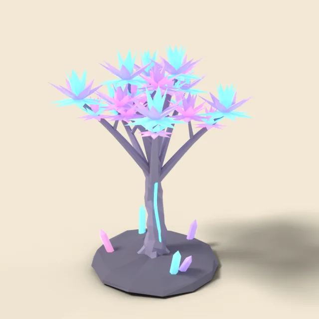 Crystal leaf fantasy tree