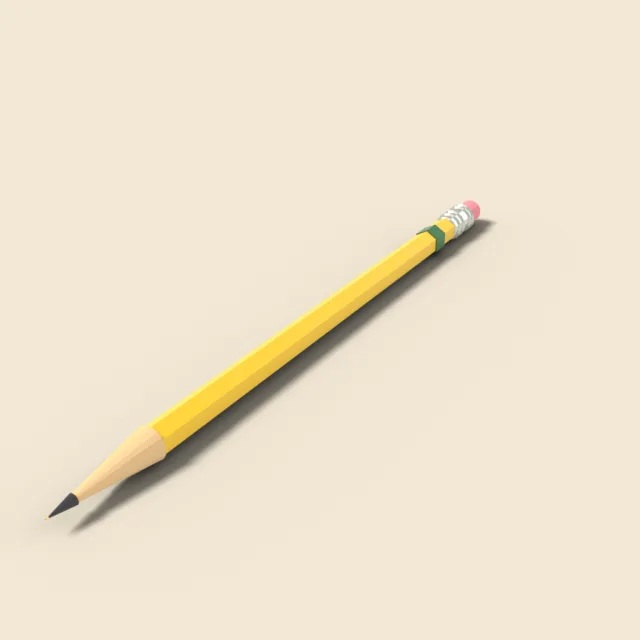 Classic yellow hexagonal pencil