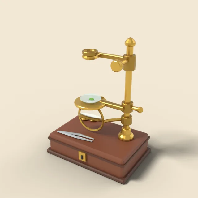 Antique single lens microscope