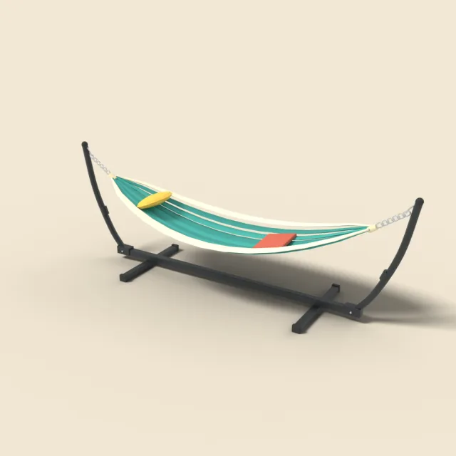 Freestanding hammock on steel stand
