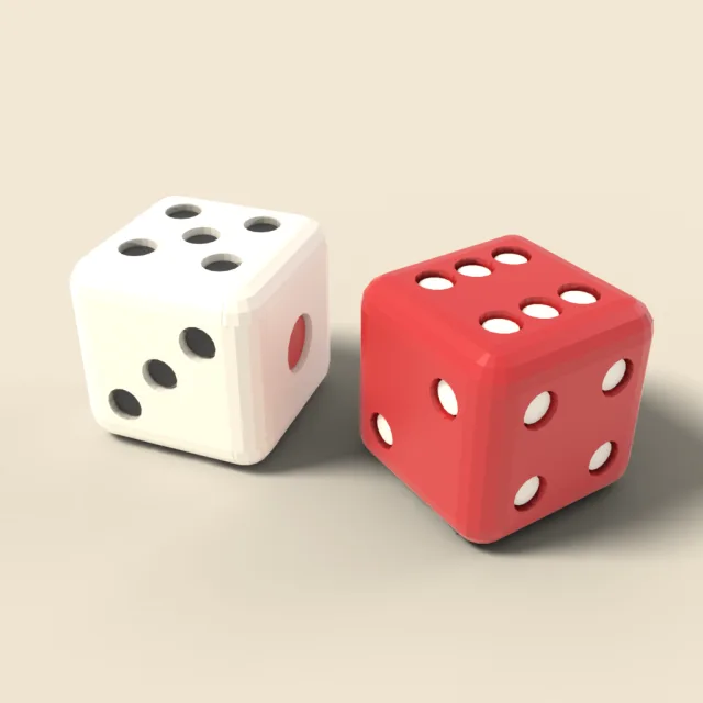 Six-sided dice pair