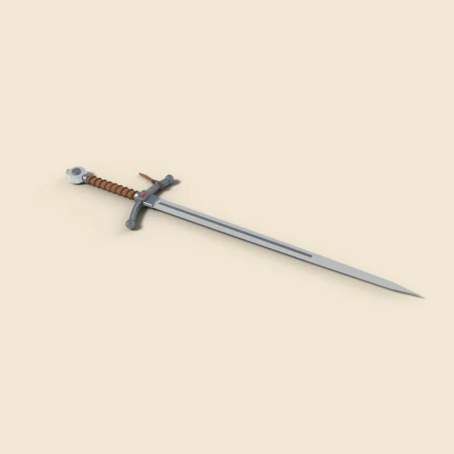 Steel longsword with leather grip