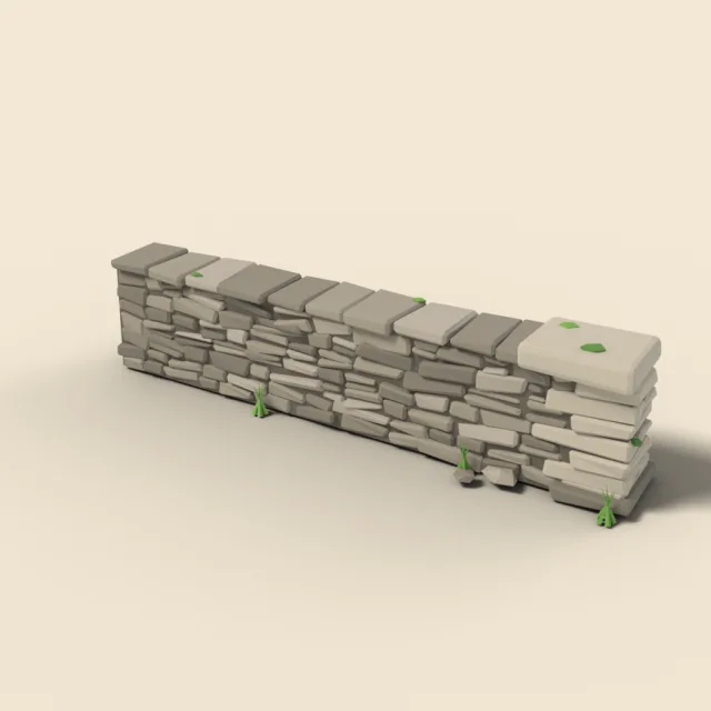 Low dry-stone wall end