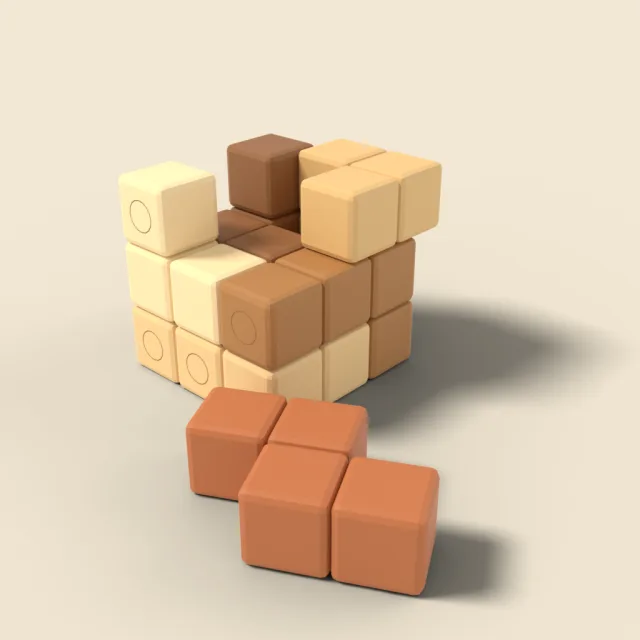 Wooden puzzle cube