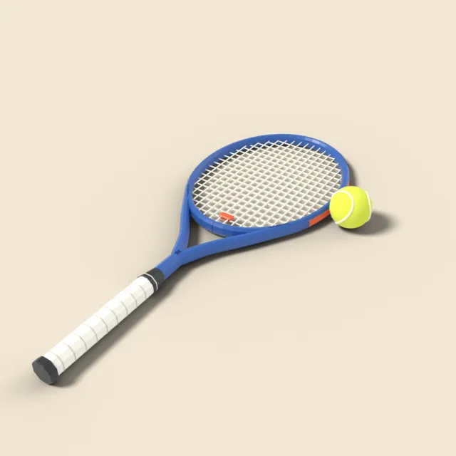 Tennis racket with ball