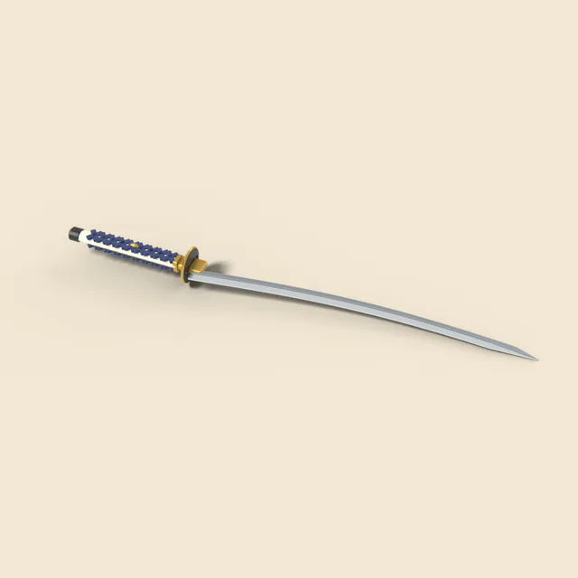 Curved single-edge sword with round guard