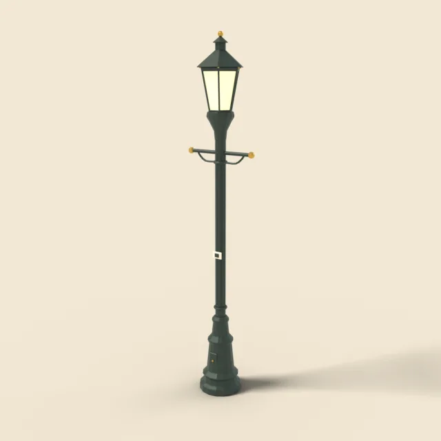 Gas lamp post with ladder bar