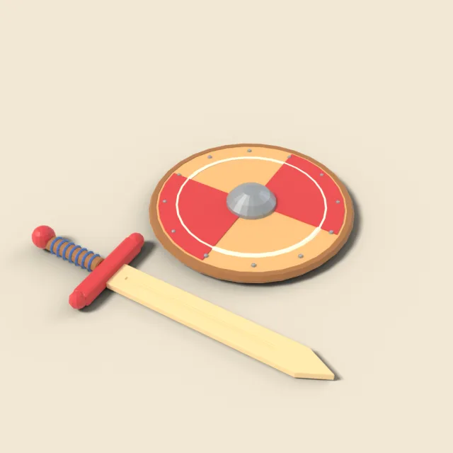 Wooden sword and shield set
