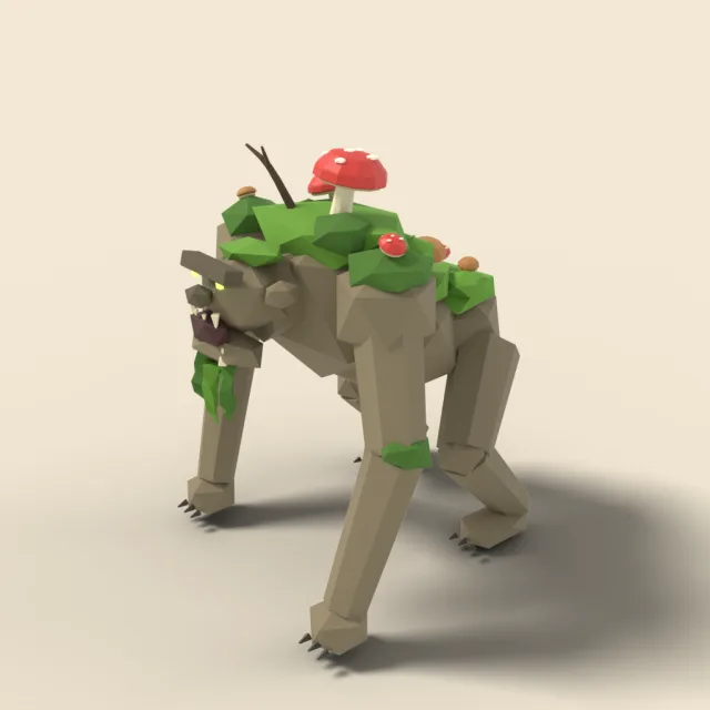 Moss troll with mushroom back
