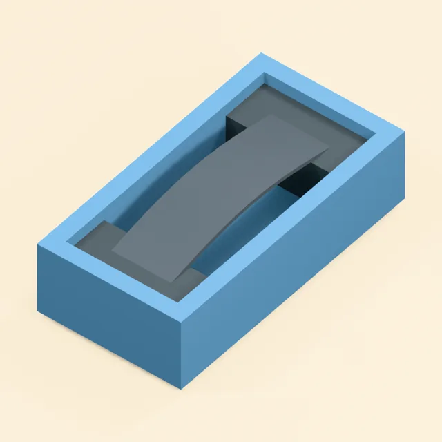 Open spring-plate training clicker with captured bowed tongue