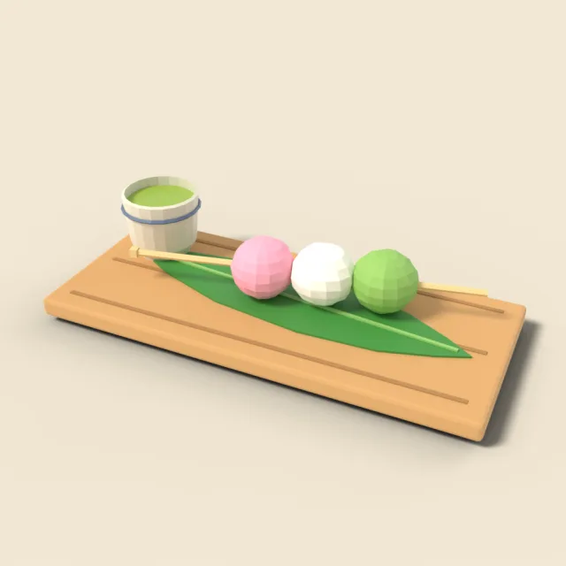 Dango skewer in three colours