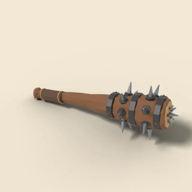 Spiked ogre club with iron bands
