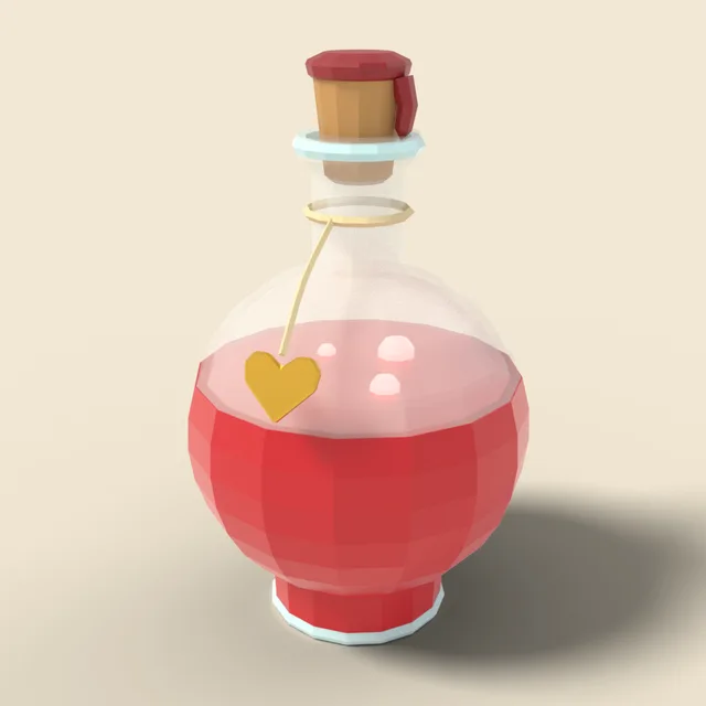 Round red health potion with cork