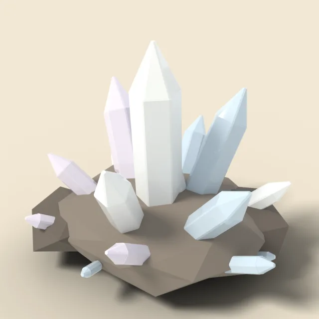 Clear quartz crystal cluster
