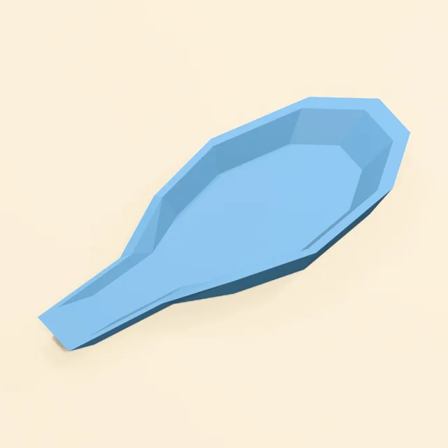 Ceramic spoon rest with broad bowl and lowered handle channel