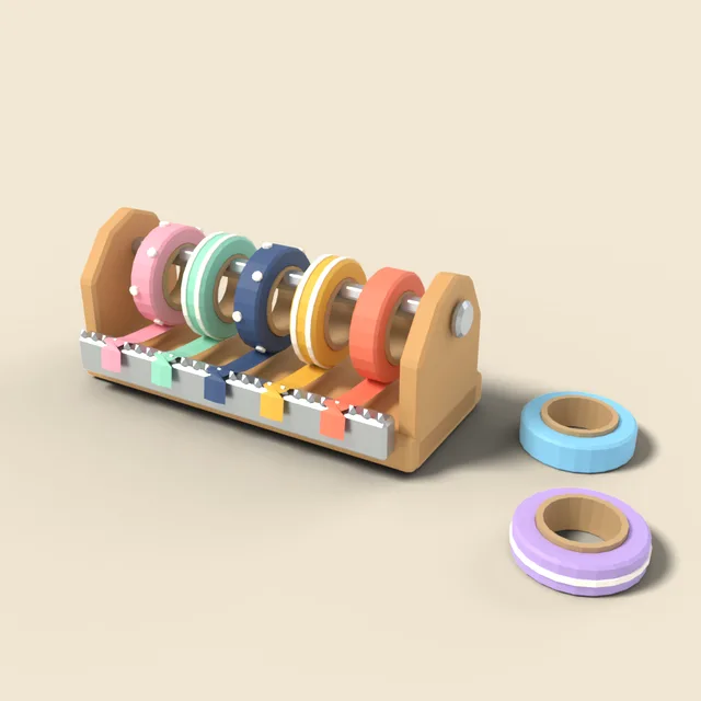 Washi tape rolls on holder
