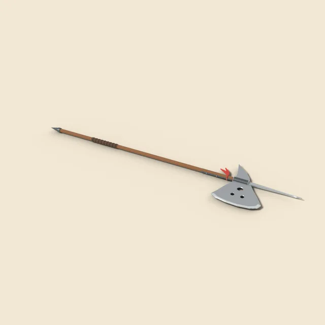 Halberd with axe blade and spike
