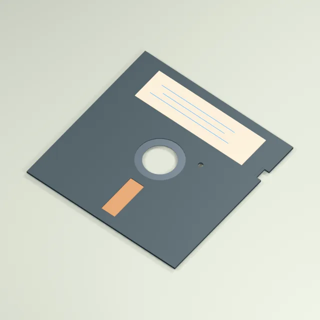 Flexible magnetic floppy disk with open hub and radial read window