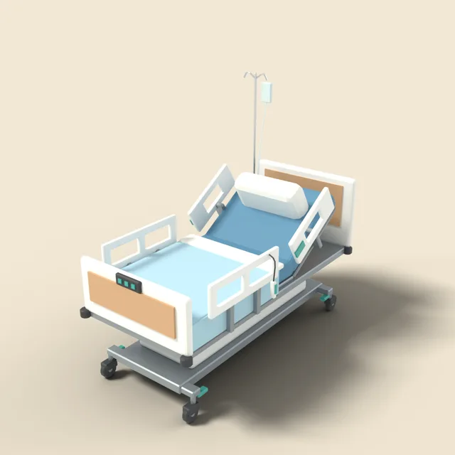 Hospital bed with side rails