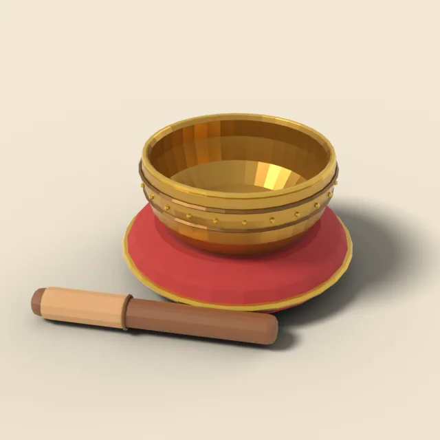 Tibetan singing bowl with striker