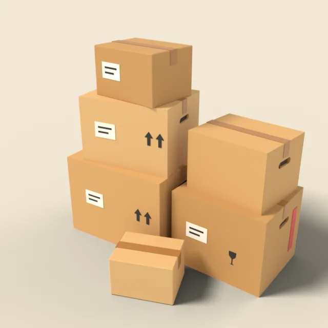 Stack of cardboard moving boxes